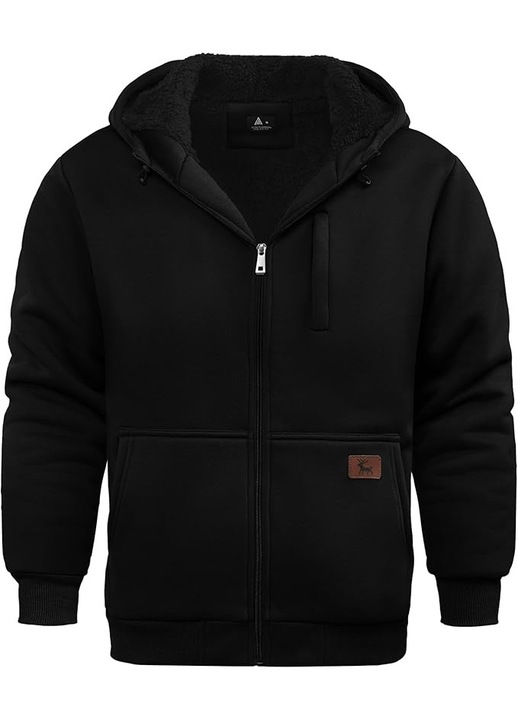 Hanorac bărbați SPEEDRUN cu fermoar, glugă, 2 buzunare, Negru, Marimea L