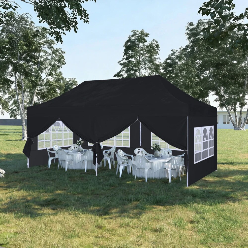 Cort Pavilion De Gradina, TOPSCAUNE®, 6x3 m, Cort Pliabil Cu Inaltime ...