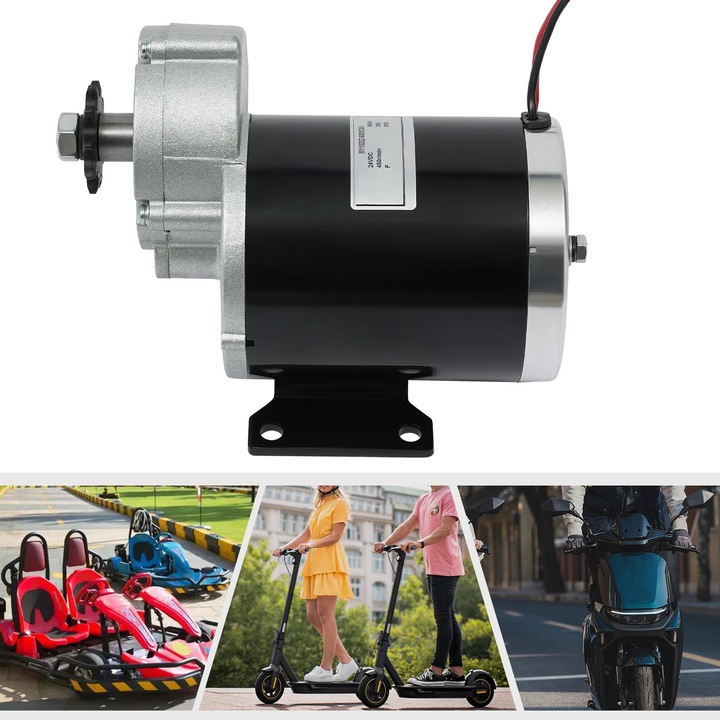 Motor electric, motor cu reductor DC, 600 W, 24 V, sarcina mare, cuplu ridicat, constructie robusta