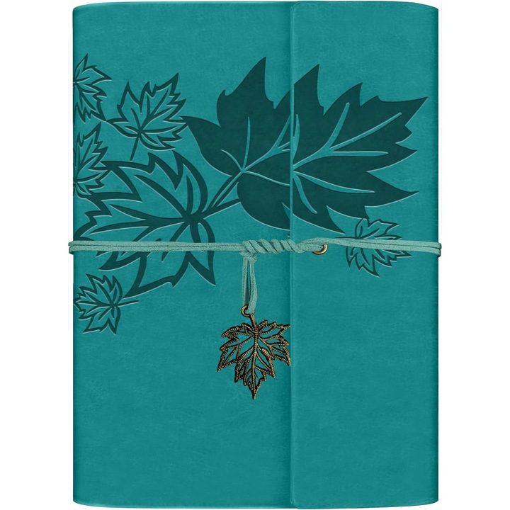 Caiet notite A5, 200 pagini, hartie kraft 100g, cu buzunar si rigle, verde