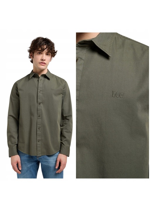 Camasa barbati, Lee, Patch Shirt, bumbac, verde, L INTL