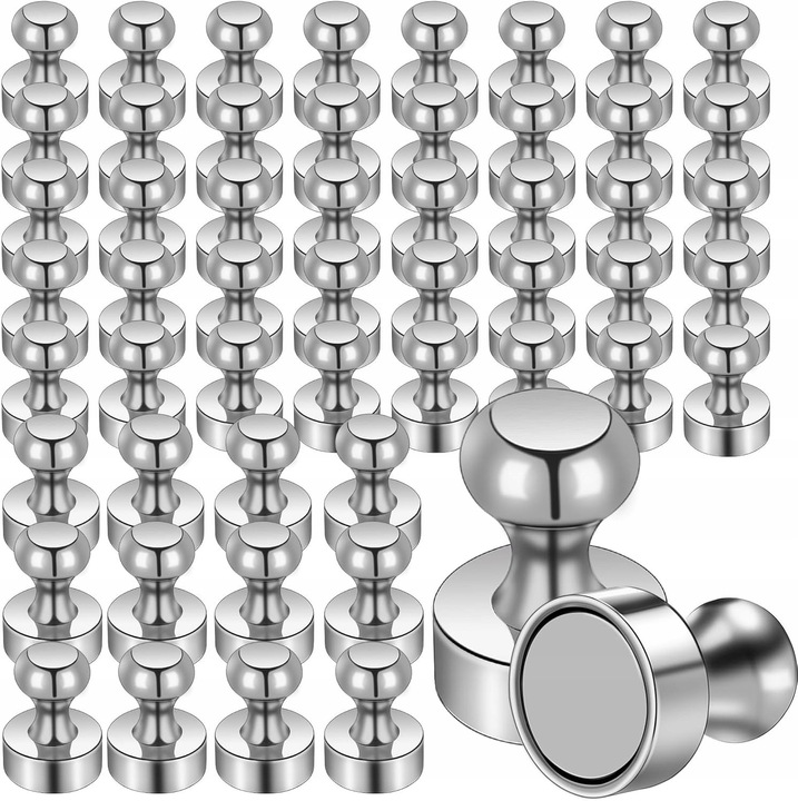 Set de 54 magneti, metalici, argintii, 12x16mm
