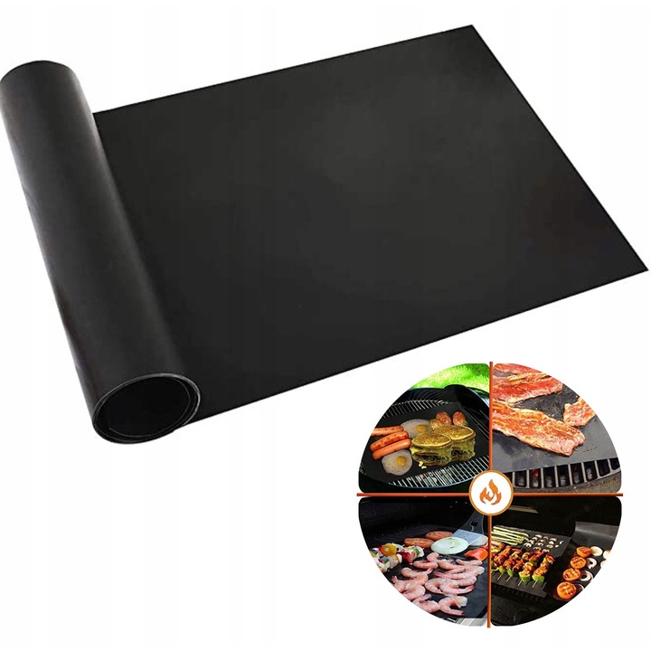 Mata de gratar, 180x40cm, extra groasa, rezistenta la temperaturi de pana la 260°C, reutilizabila, fara BPA si PFOA