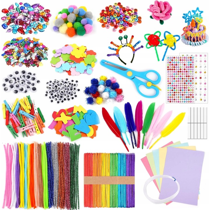 Set creativ pentru copii, 3-9 ani, materiale sigure, diverse accesorii