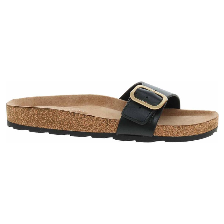Papuci dama Tommy Hilfiger, piele, Negru, 38