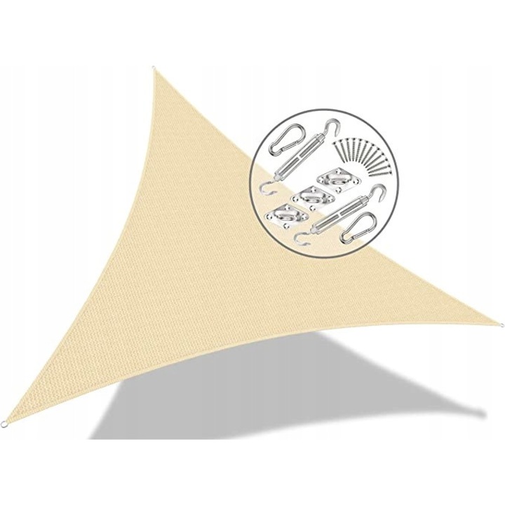 Prelata de soare, 3,6x3,6x3,6m, bej