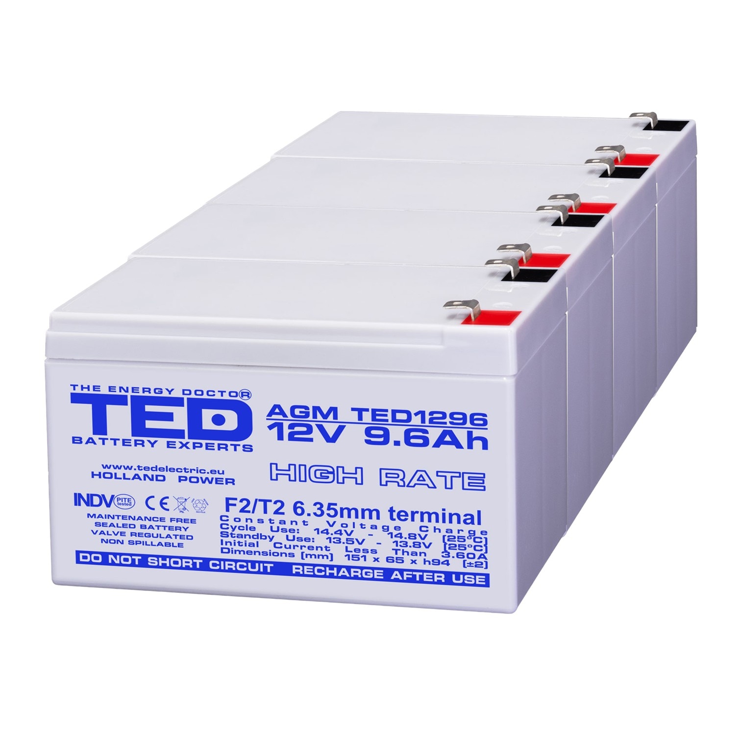 Pachet acumulatori compatibil APC RBC116 – 48V 9.6Ah (4x12V) – TED ...