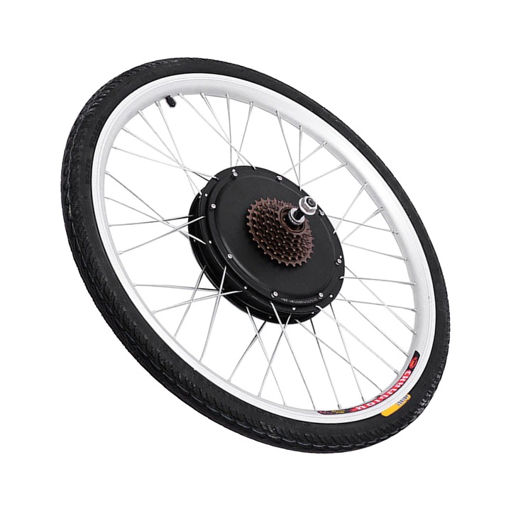 Kit Conversie Bicicleta Electrica, Roata Spate, Roata 66 cm, Motor Butuc Fara Perii 48V 1000W, Frana pe Disc, Cuplu 45 Nm, Pana la 50 km/h, Baterie Neinclusa