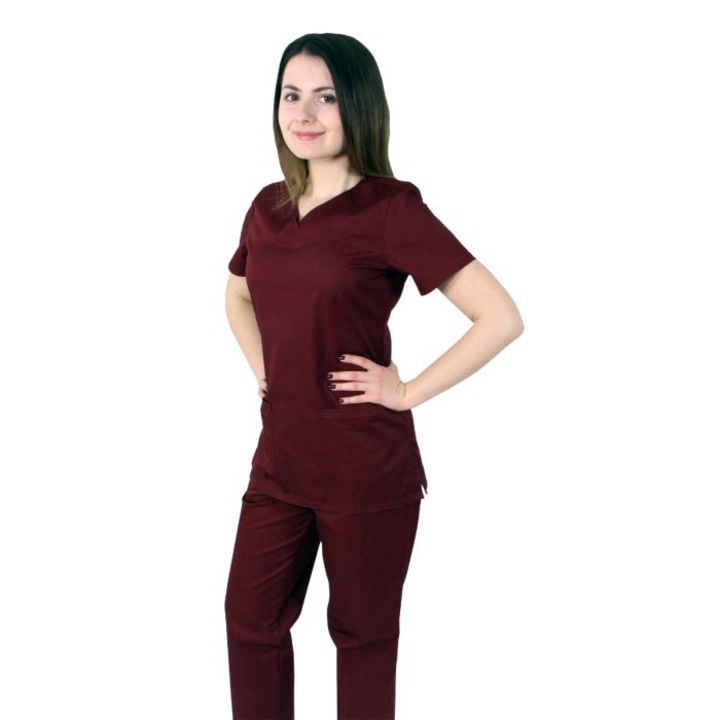 Bluza dama TINA Premium grena - Uniforma Medicala, XS