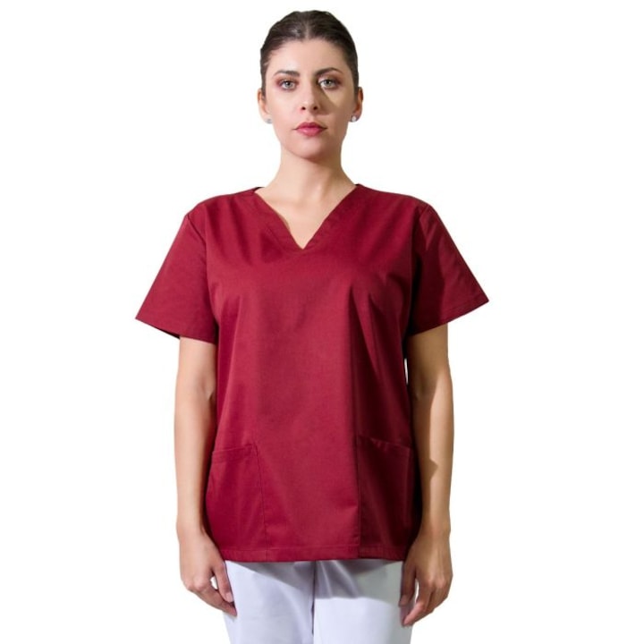 Bluza dama CLARA Clasic grena - Uniforma Medicala, S