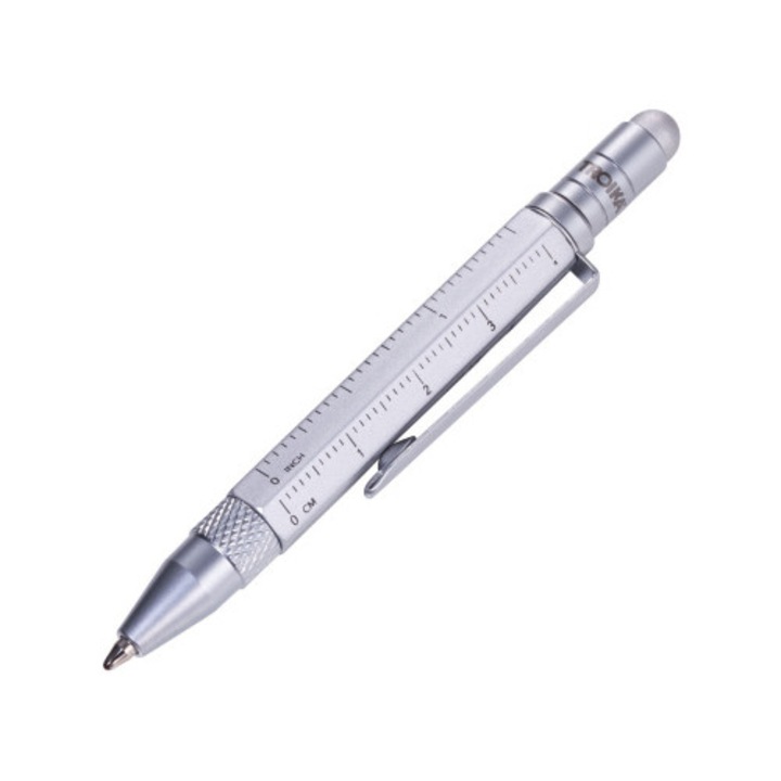 Pix multifunctional Troika, cu riglă, șurubelniță, argintiu, 1, 0 mm