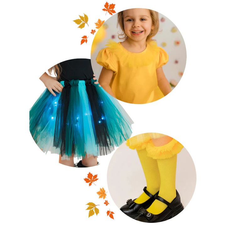 Costumul Complet de Zana Toamnei, zana primeverii, 3 piese - 2-3 ani (92-98 cm)