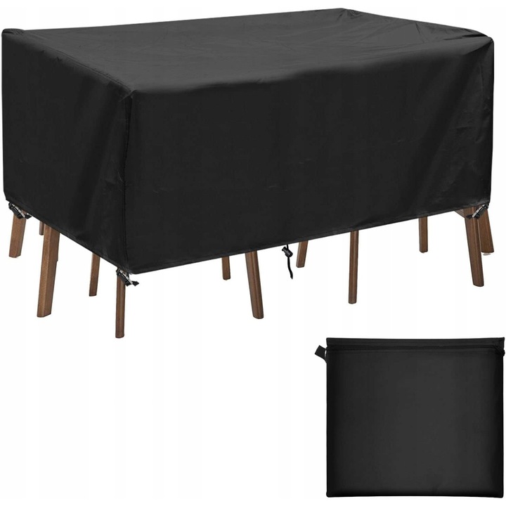Husa pentru Mobilier de Gradina, Waterproof, 150x90x74cm, Negru