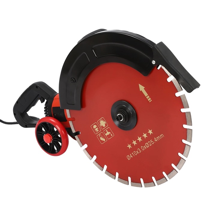 Fierastrau electric pentru beton, 4000W, adancime de taiere 165mm, rosu, EU