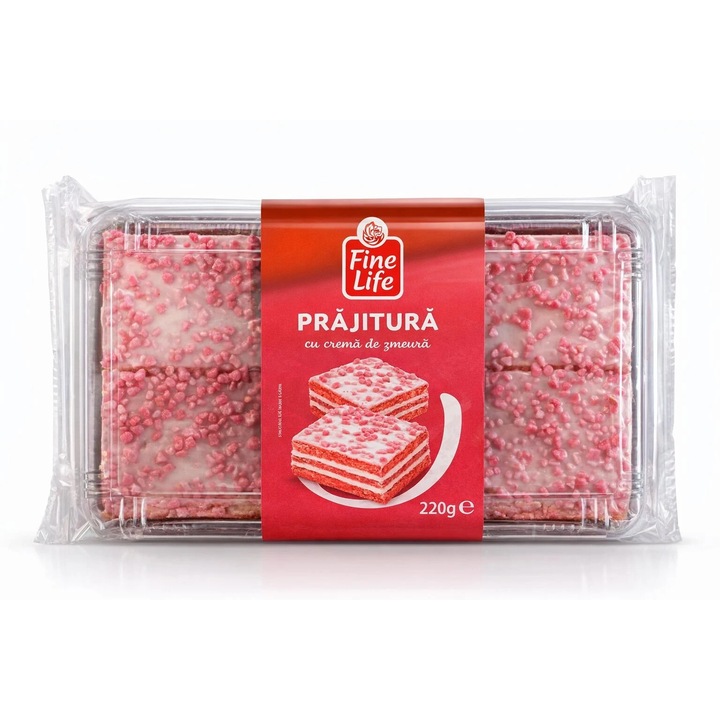 Prajitura cu Crema de Zmeura, Fine Life, 220 g
