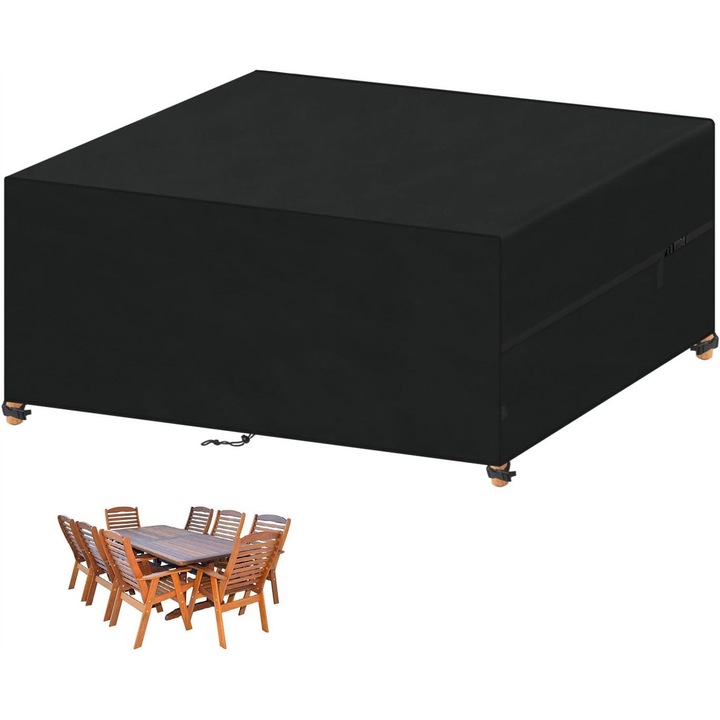 Husa pentru Mobilier de Gradina, 200x140x90cm, Waterproof, Oxford 420D, Negru