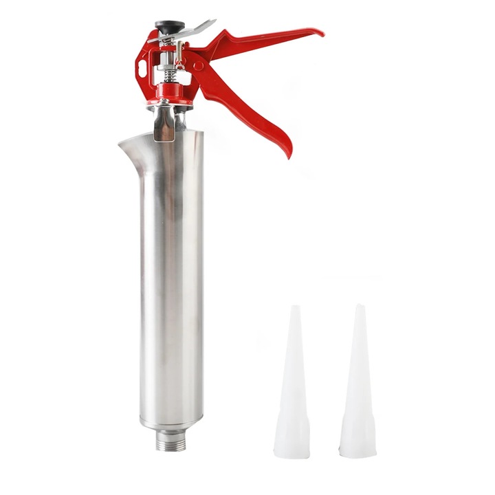 Pistol de chit manual, otel inoxidabil, alimentare sub presiune, 58x2, 2cm, set complet