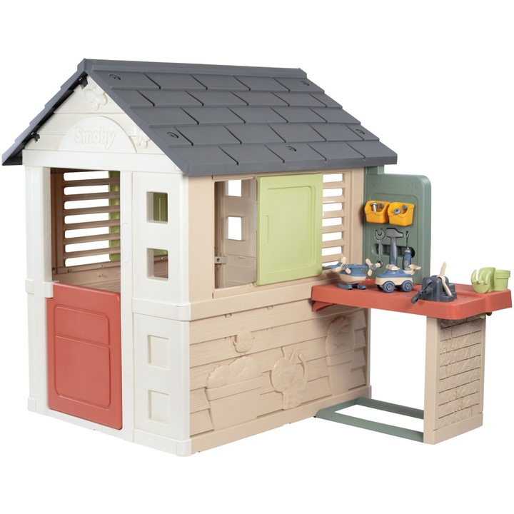 Детска къщичка Smoby Life - Nature Playhouse & Workshop, с аксесоари