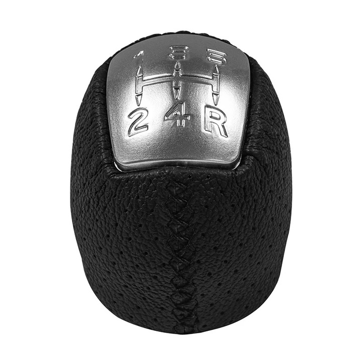 Nucă schimbător viteze FLEXZONRO, 5 viteze, piele PU, negru/argintiu