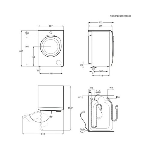 Masina de spalat cu uscator AEG LWR7S65690 Seria 7000, 9/5 kg, 1600 rpm