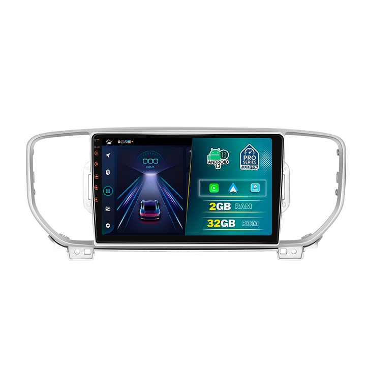 Navigatie Kia Sportage (2016-2018) dedicata, MaxTech® PRO SERIES, 2 GB Ram 32 GB Rom, Carplay & Android auto, Ecran 9 ” HD Touch, GPS, Wifi, Bluetooth, Radio, USB, EQ, DSP, Waze