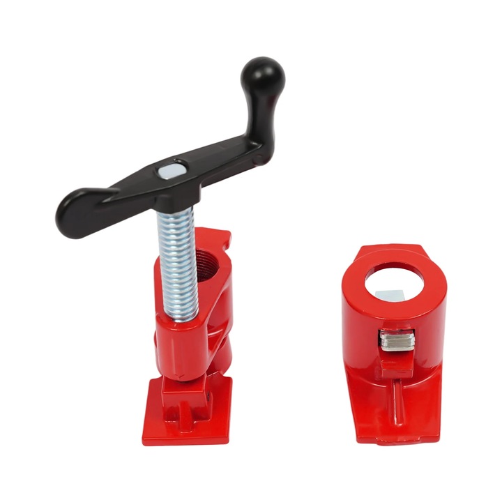 Set cleme teava pentru lipire lemn, metal robust, 6 inci, roșu/negru