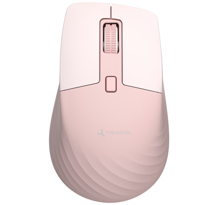 Mouse wireless pentru birou Triadyn THALASSA, Bluetooth, 2.4 GHz, 4 Butoane, 1600 DPI, roz