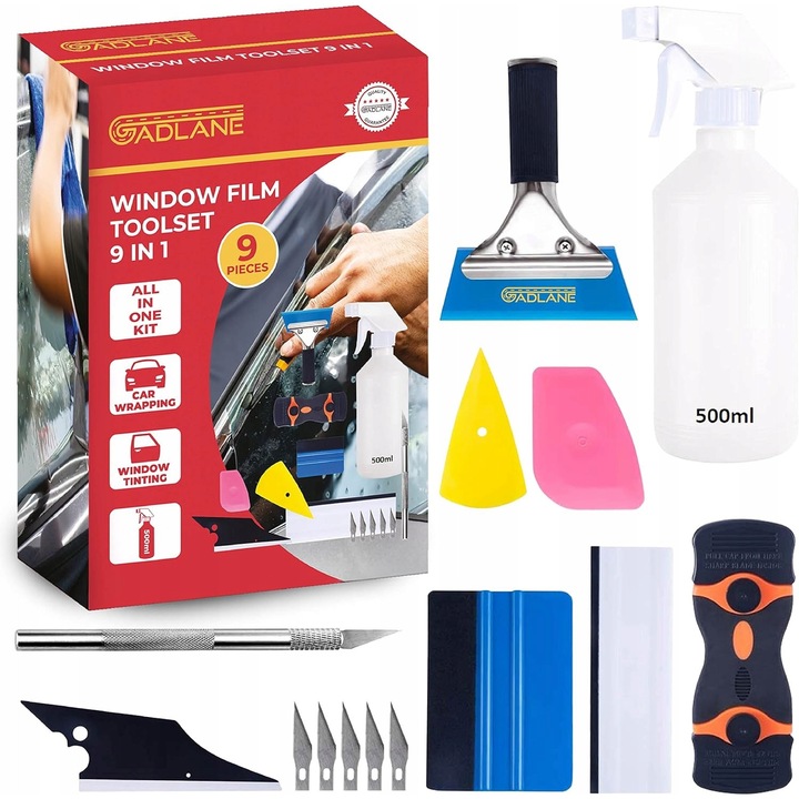 Set aplicare folie pentru geamuri, 14 elemente, multicolor