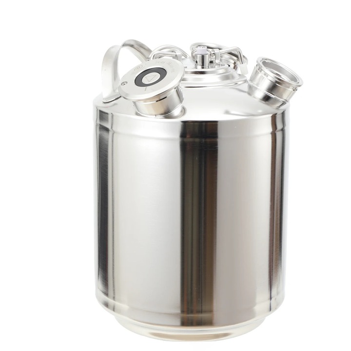 Butoi de curățare, 10 l, inox, cilindric, argintiu
