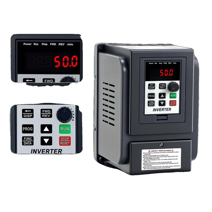 Invertor variabil de frecventa, 2.2KW, sistem de racire integrat, negru