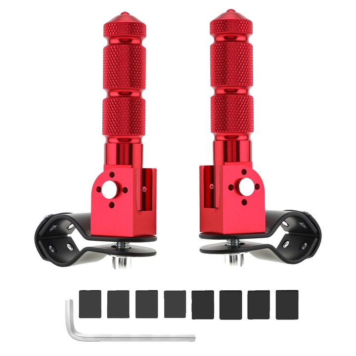 Pedale de picior, design anti-derapant, compatibilitate universala, rosu, set 2 bucati