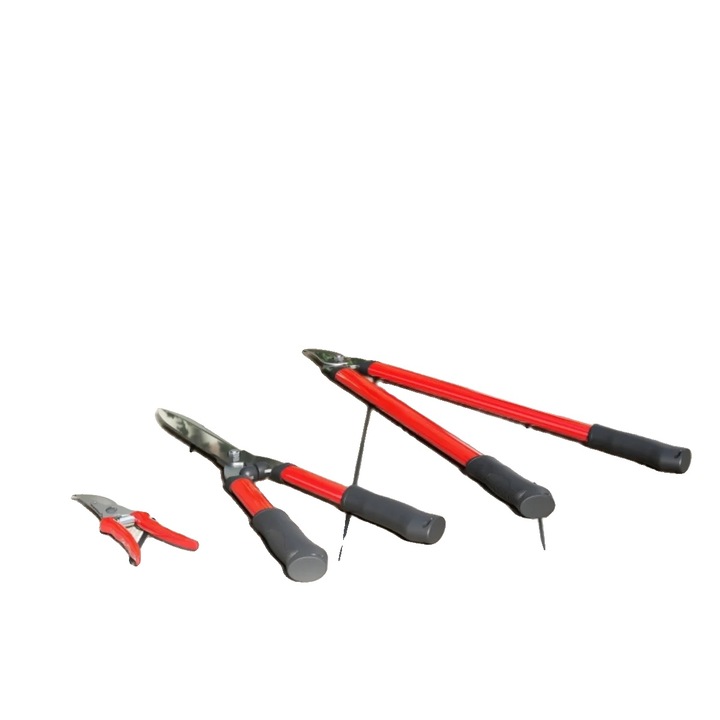 Set unelte gradinarit, foarfeci, lame din otel, 51.5x17.5x4cm, 65x20x2.4cm, 20x5.5x2.5cm, manere din cauciuc antiderapant