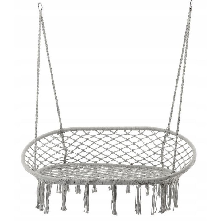 Leagan Tip Scaun Dublu, Dimensiune 110x62x73 cm, Capacitate 300 kg, Culoare Gri