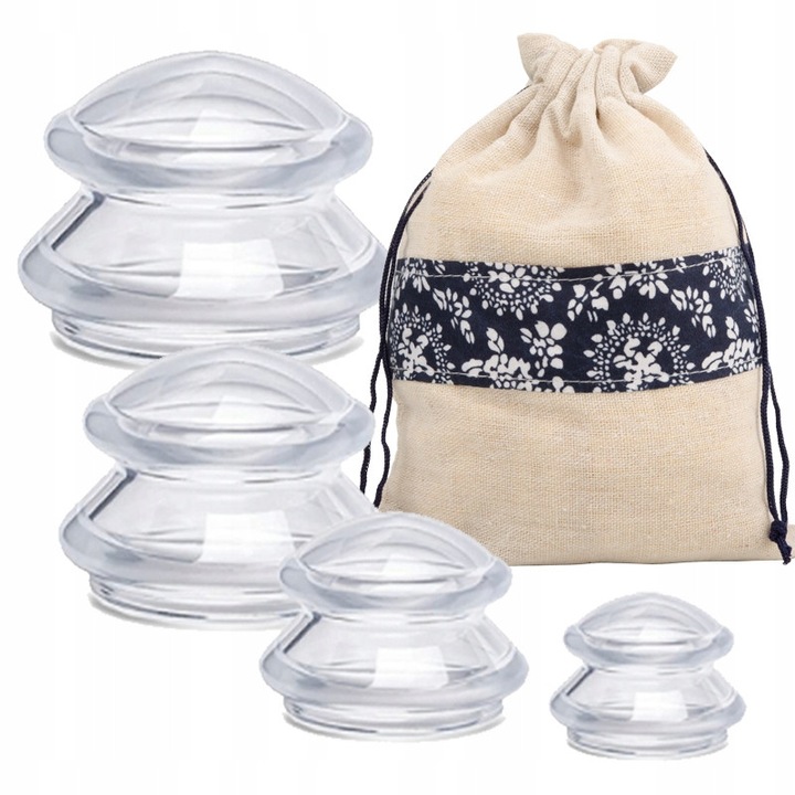 Set 4 banci chinezesti din silicon pentru masaj, anti-celulita, 10,16x7,62x5,84x4,5cm