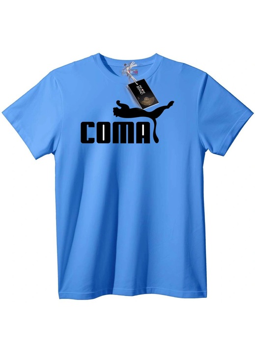 Tricou COMA cu logo Puma, Albastru deschis