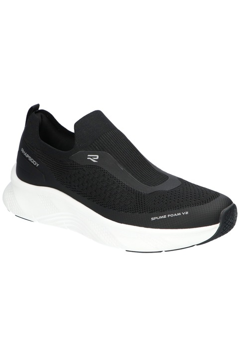Pantofi sport slip-on barbati American Club RH180, cu Memory Foam System, usori si respirabili, talpa alba antiderapanta, Negru
