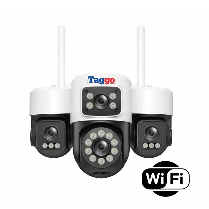 Taggo megfigyelő kamera, 16MP, WiFi, színes éjjellátó, IP66, PTZ