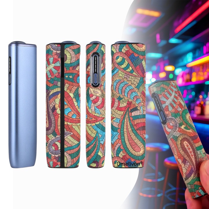 Husa de protectie IQOS ILUMA i ONE, Omelivon®, compatibila cu dispozitivele IQOS ILUMA i ONE, previne loviturile si socurile, ofera protectie eficienta, model cu nuci caju
