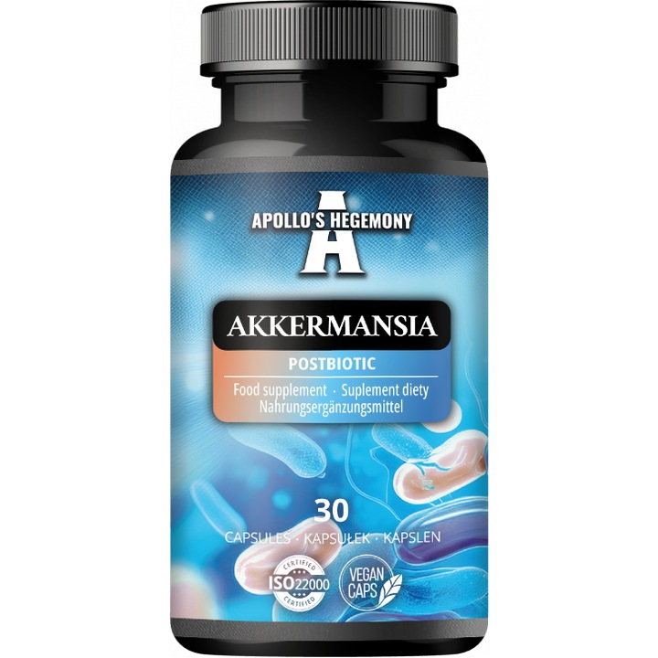 Supliment alimentar – Akkermansia muciniphila 20 mg – 30 capsule vegane – 30 portii – Apollo’s Hegemony