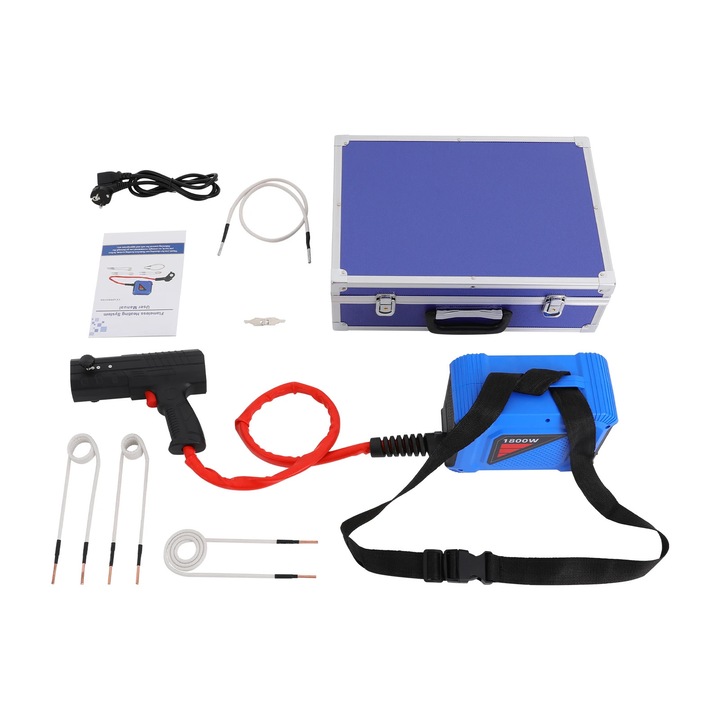 Încălzitor portabil cu inducție, 1800 W, 220 V, albastru, design compact