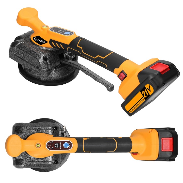 Masina de montat placi, 21V, cu acumulator inclus, 5 trepte de vibratie, dimensiuni 38, 5x13, 3x13, 5cm