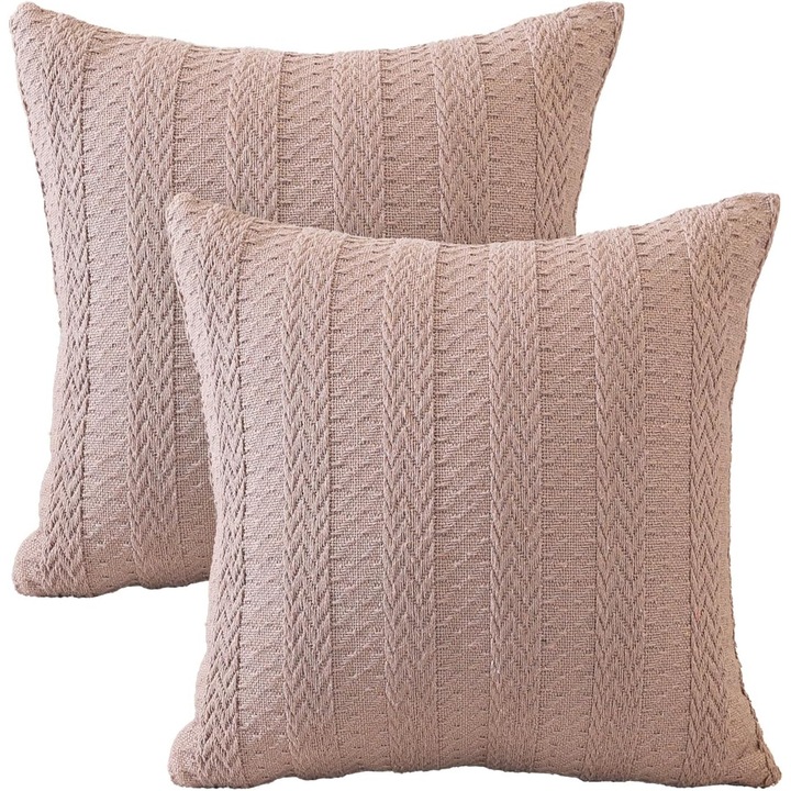 Set 2 fete de perna decorative Artoid Mode, 45x45cm, poliester, roz prafuit