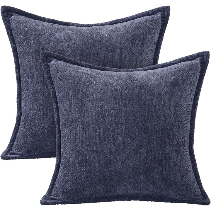 Set 2 fete de perna decorative Artoid Mode, 45x45cm, poliester, albastru inchis