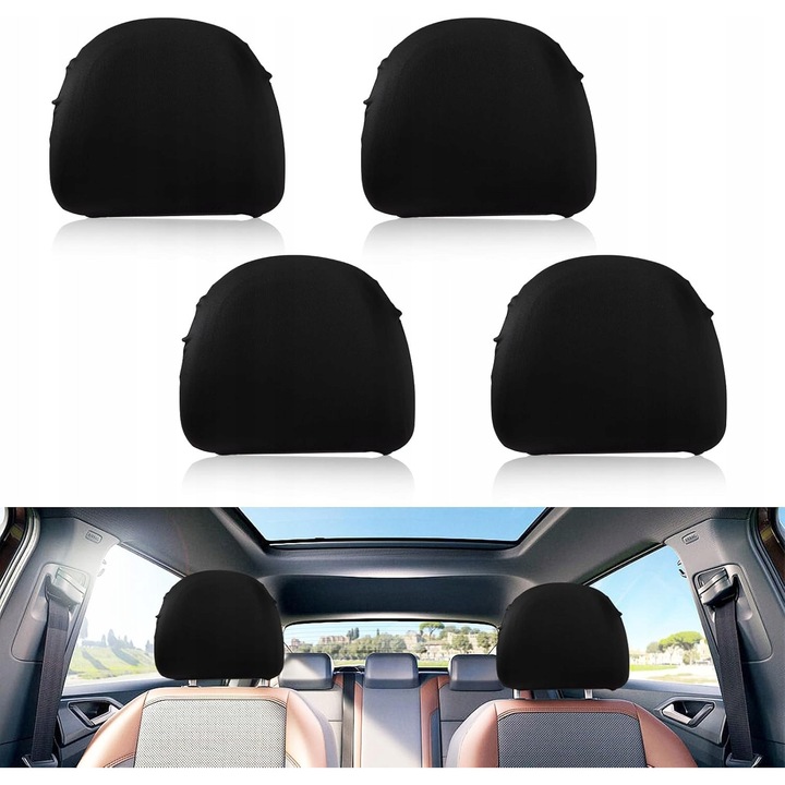 Huse auto Heveer, set 4 bucati, universale, negru, dimensiuni variate