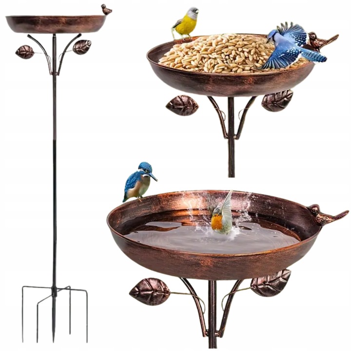 Baita pentru pasari, design vintage, zabrele stabile, 30,5cm, metalica, set