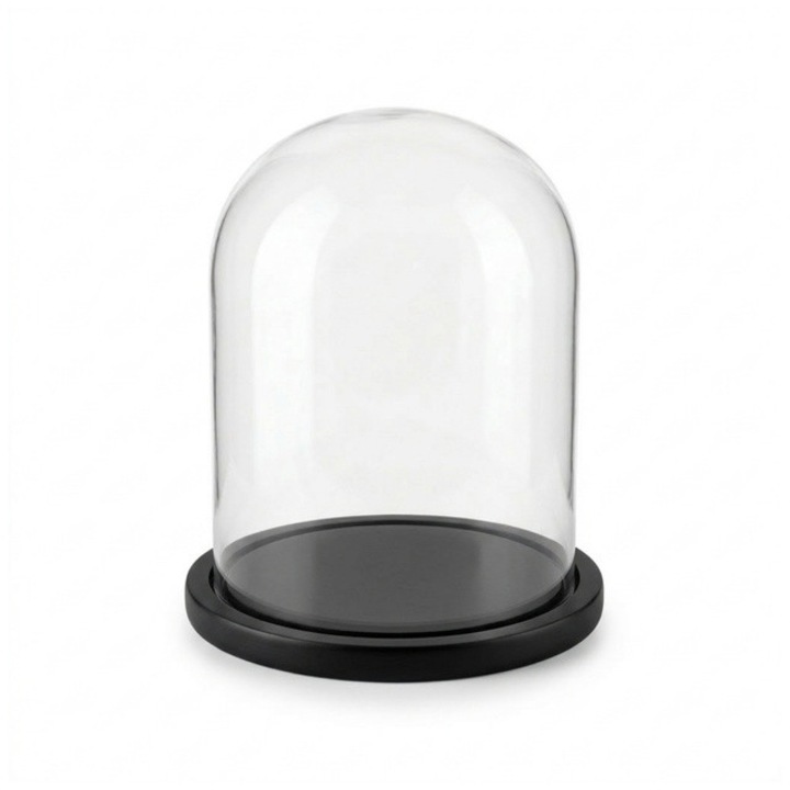 Cupola decorativă cu abajur din sticlă AURA, 30 cm, negru, 23 cm diameter