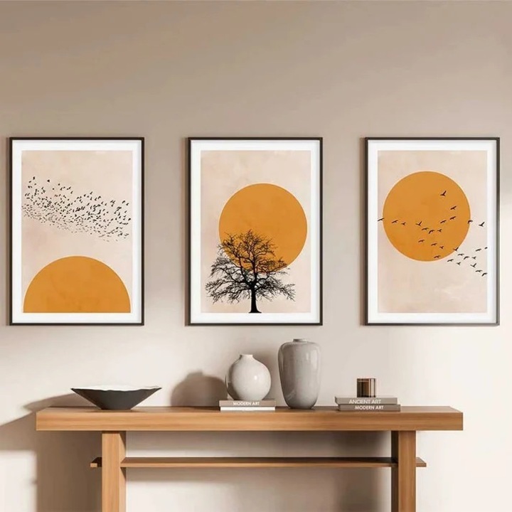 Set 3 postere decorative Karll Re-Bloom, multicolor, 50x70cm