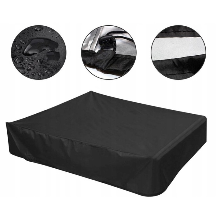Husa pentru cutie nisip, neagra, 120x120cm, rezistenta la apa, protectie UV
