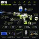 Pusca Jucarie M416 Automata cu Bile de Gel, 55 cm, Multicolor Verde Camouflage, Set cu Acumulator Reincarcabil si Cablu USB, Include Munitie Bile Gel, Rezervor Mare, Amortizor Detasabil, Tragere Automata Rapida, Accesorii, Cadou Distractiv pentru Copii