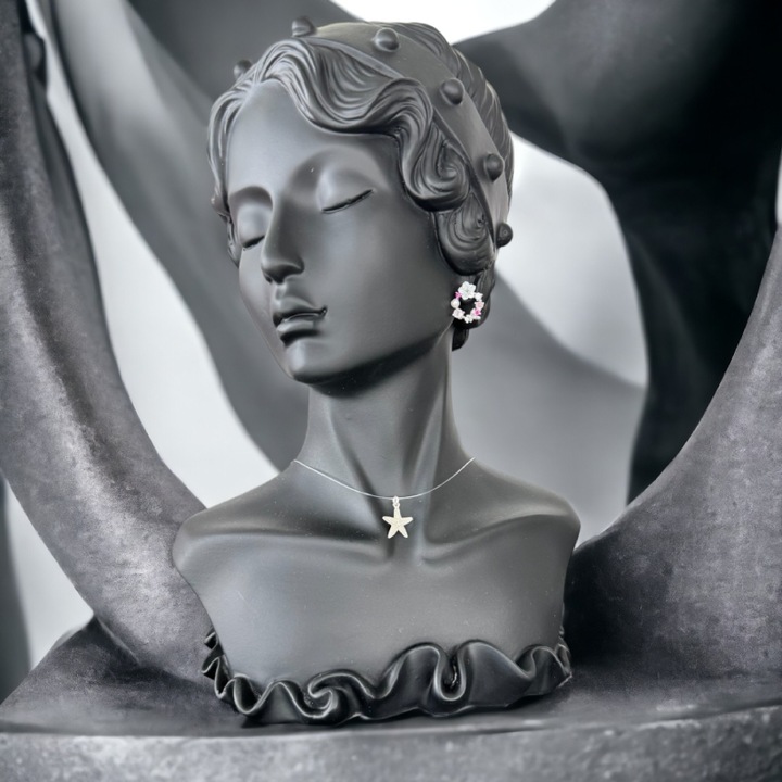 Colier fir transparent cu pandantiv stea de mare din argint 925